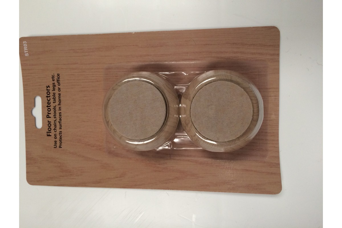 Wood Effect castor Cups 60mm